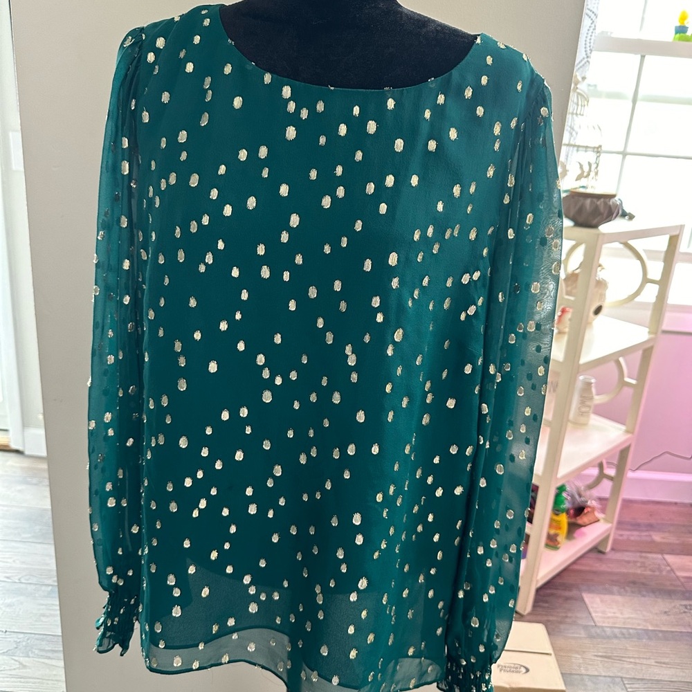 Lilly Pulitzer Green Idina Silk Top